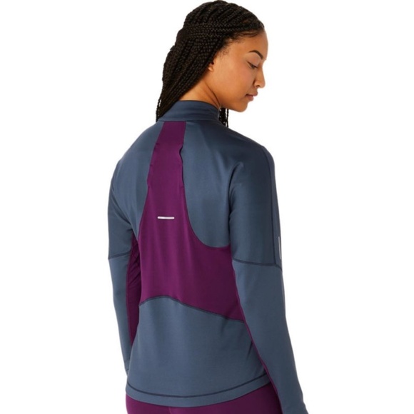 NWT ASICS Winter Run 1/2 Zip Mid Layer Women - tarmac/deep mauve SIZE S - Picture 3 of 8